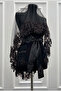 Black Bridal Veil Set, Sparkling Glass Bead Printed, Henna Night Veil Set 6 Pieces