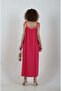 Fuchsia Strappy Gathered Casual Dress - 4