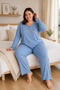 Women's Plus Size Long Sleeve Soft Pajama Set - 3
