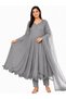 Gray Faux Georgette Anarkali Dress Set - FFT8581 | Gray -Size:XL-42-Inches