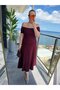Women's madonna collar midi modal dress - 4