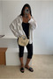 Women's woven bag beige woven - 3