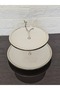 Porcelain Round Cast Silver Frame 2-Layer Cookie Bowl Simple 25+19 cm