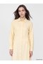 Özmarka New Season Yellow Modal Blend Shirt Dress with Tie Detail - 2