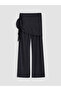 Anthracite Shawl Tie Modal Blend Women's Trousers - 3