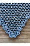 Hand Knitted Blue Color Sequined Flexible Summer Bandana with Floral Pattern on the Front - 5