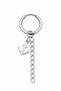 Unisex Silver Color Surgical Steel Dangle Anchor and Chain Figured Hoop Earrings 1 Piece