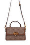 Monogram Printed Logo Detailed Stylish Design Women's Hand and Shoulder Bag Camel - 4