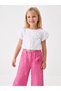 Girl's Rose Detailed Muslin Fabric Crop Blouse