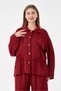 Women's Burgundy Italian 100% Linen Tie-Waist Shirt with Pants Linen Suit 40 - 46 Size - 5