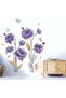 Purple Flower Wall Stickers for Girls: Peel and Stick Removable Wildflower Floral Wall Stickers for Living Room Bedroom Girl Room Home Vinyl Decor