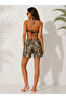 Camouflage Patterned Swim Shorts with Zipper Pockets and Mesh Lining, Quick Drying - Khaki - 4