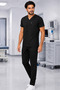 Men's Envelope Collar Short Sleeve Color Optioned Flexible Cotton Linda Fabric Scrubs Suit Uniform - 7