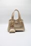 Women's Gold Front Accessory Detailed Crossbody Hand and Shoulder Bag with Charm Accessories - 2