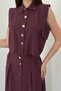Women's Plum Vest Skirt Set with Shirt Collar, Cropped Buttons, and Long Skirt - 4