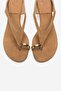 Alizee Earth Suede Women's Mini Wedge Heeled Slippers with Toe Buckle - 2