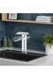 Bathroom Faucet - Waterfall Basin Faucet - Single - Hole Installation - Brass Body - Ceramic Valve Core - Handle Hot and Cold Water Mixer - Silver - 4