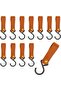 12 Clothes Hooks - Wardrobe Hooks (Leather Rings) - For Hanging Clothes - Camping Hooks - Suitable for Kitchens and Bathrooms