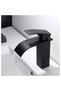 Black waterfall faucet, single-hole basin mixer faucet, single-handle basin faucet, stainless steel bathroom faucet. - 4