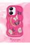 Poco X7 Pro Compatible Wavy Frame Moon Butterfly and Flower Pattern Silicone Phone Case