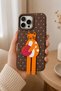 iPhone 16 Pro Max Soft Touch Silicone Phone Case with 3D Cat Figure and Stand - 3