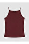 Burgundy Plus Size Women's Tank Top with Rope Straps