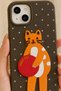iPhone 15 Compatible Soft Touch Silicone Phone Case with Stand and 3D Cat Figure - 4