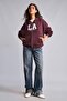 سترة رياضية كبيرة الحجم بقلنسوة وطباعة وسحاب I4231AX26AU - 2