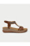 Women's Chain Detailed Wedge Heel Ankle Elastic Sandals - 3