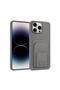 Apple iPhone 13 Pro Compatible Case Flexstand Card Holder Silicone Case Gray