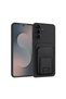 Samsung Galaxy A35 5g Compatible Case with Stand and Card Holder Silicone Case Black