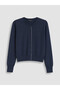 Alita City Lcw Vision Navy Blue Knitwear Plain Women's Cardigan with a Difference - 5