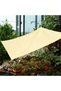 Outdoor shade sail, 4 x 4 meters, breathable, with perforations, beige, made of heat-resistant mesh, suitable for gardens and lawns. - 2