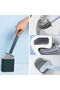 Flat silicone toilet brush with stand, flexible silicone toilet brush and stand set for bathroom - white - 3