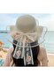 Wide-brimmed straw hat with a wavy brim – a stylish butterfly-strap sun hat | perfect for beach vacations and outdoor trips - 2