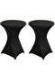 Two-piece 32x43 inch tall round table covers, suitable for bars, pubs, weddings, banquets, and birthday parties (black).