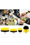 Electric Drill Cleaning Brushes - 4-Pack - Nylon/Metal - Yellow/Black - 3