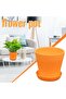 Decorative plastic planters, 5.5-inch planters, 3-pack PP pots, with drainage holes and trays, suitable for indoor plants and flowers (orange). - 3