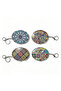 1 random Middle East exotic oval keychain folding double-sided makeup mirror (random pattern, random color matching) M09 - 3