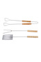 BBQ Tool Set - Three-piece BBQ Tool Set - with Wooden Handle - 5