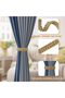 Simple curtain tiebacks, 2-pack, suitable for home, office, living room, bedroom (brown) - 3