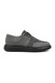 Zrk-X042 Premium Thick Sole Lace-Up Gray Black Daily Casual Men's Sports Shoes - 2