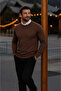 Men's Basic Winter Long Brown Sweater - 6