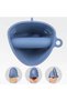 1 pair dark blue silicone cartoon shark microwave oven mitts with bow charm, heat-resistant cooking tongs - 4