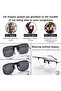 3-Pack Unisex Polarized Flip-Up Clip-On Sunglasses Set for Prescription Glasses - 4