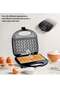 2-Slice Waffle Maker with Non-Stick Waffle Plate for Easy Use and Cleaning | Featured with Cool Touch Body, Handle Lock and Indicator Lights 750 W SK-114 Black - 2