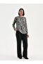 Crew Neck Patterned Blouse - 2