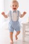 Baby Boy Muslin 3-Piece Set Bow Tie Suspender Shirt Shorts Pants 100% Cotton 6-24 Months