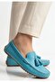 Irja Blue Genuine Leather Ballerina Shoes - 2