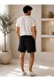 Men's Cotton Linen Textured Elastane Shorts with Pockets - 3